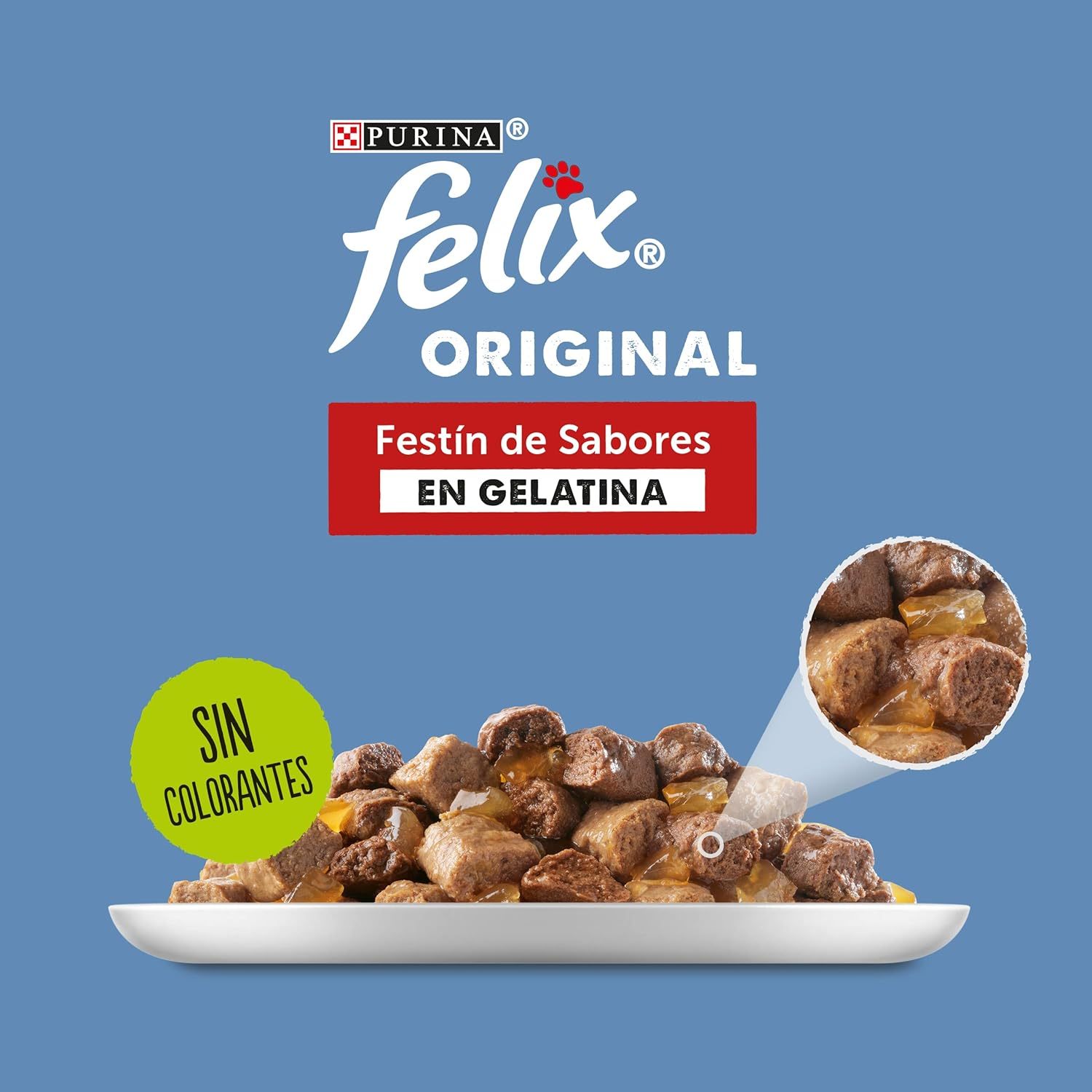 Purina Felix ORIGINAL Nourriture Humide en Gelée pour Chats Adultes, Assortiment de Viandes, 12 Sachets de 85g