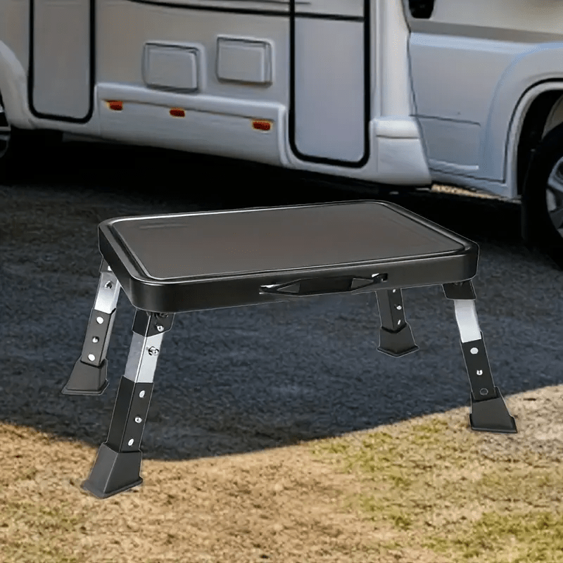 TEMU 1pc 3-speed Adjustable Step Stool, Rv Foldable Step Stool, Rv Steps Up And Down, Multi-functional Ladder, Non-slip, Portable, Made Of High