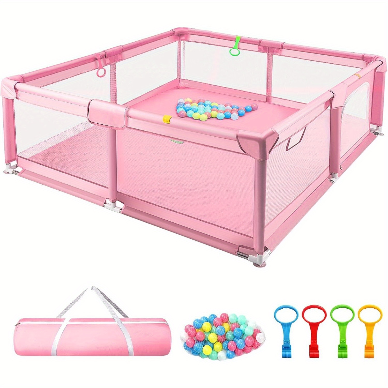 4 Sides Playpen by house & Round Zipper Door PlayPen 127x127cm/180*150cm