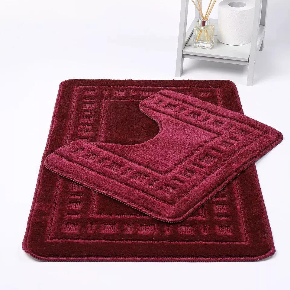 TEMU 2pcs Bath Mat Set – Soft Non-slip Bathroom Rug & Pedestal Mat | Super Absorbent, Quick Dry, Machine Washable, Design