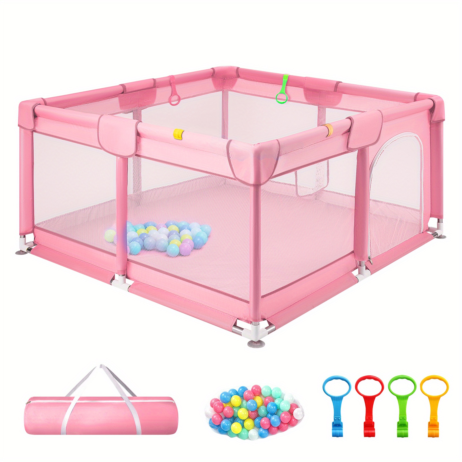 4 Sides Playpen by house & Round Zipper Door PlayPen 127x127cm/180*150cm