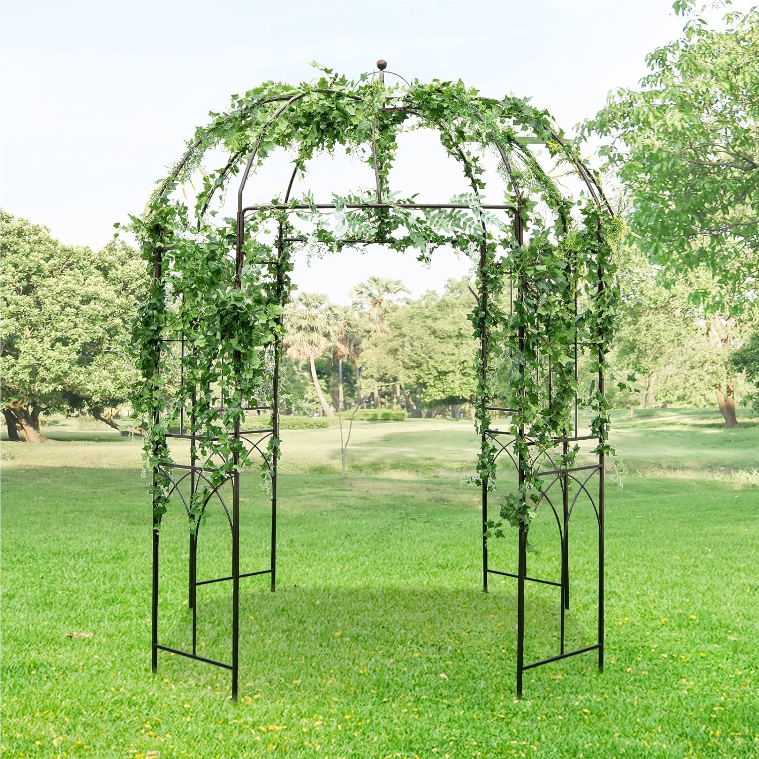 Metal Archway, Garden Archway with Climbing Aid, Rose   for Climbing Plants, Wedding, 211 X 211 X 256 Cm