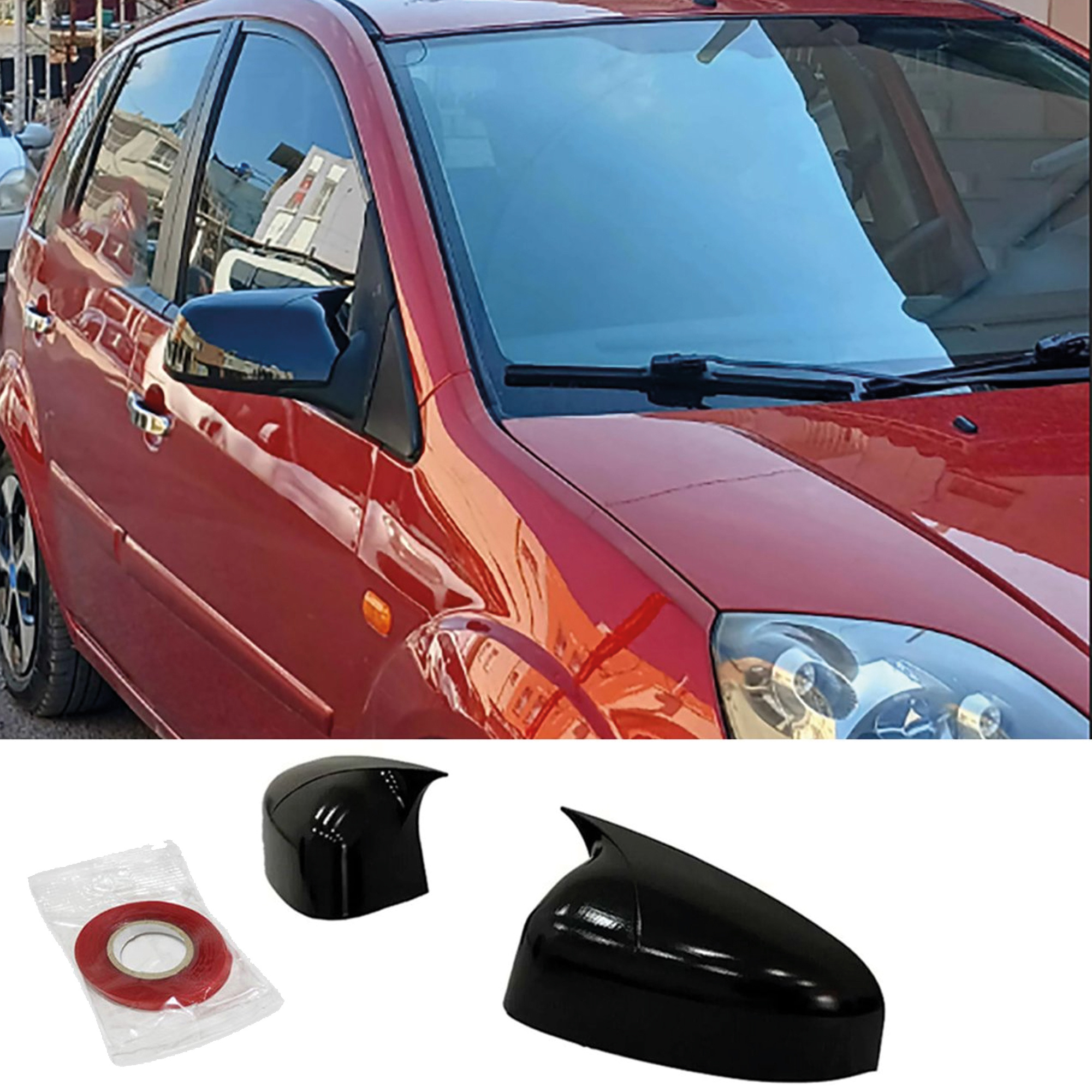 TEMU Coprivetro per Ford Fiesta MK5 2006-2008 Accessorio Copertura specchio BAT MODEL Copertura specchio retrovisore