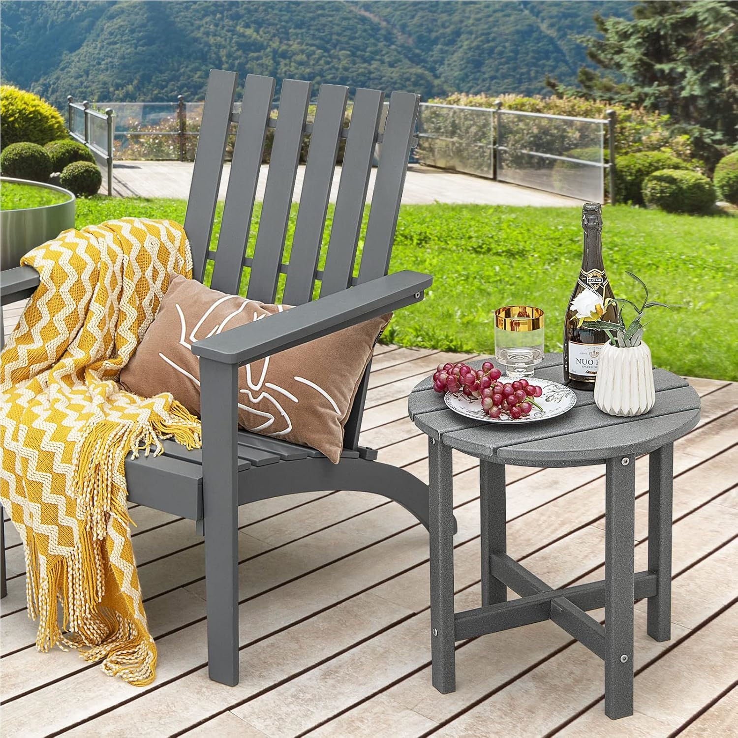 Image of Small Garden Table Made Of Hdpe, Side Table Up To 150 Kg, Side Table Balcony Table Weatherproof For Garden, Patio