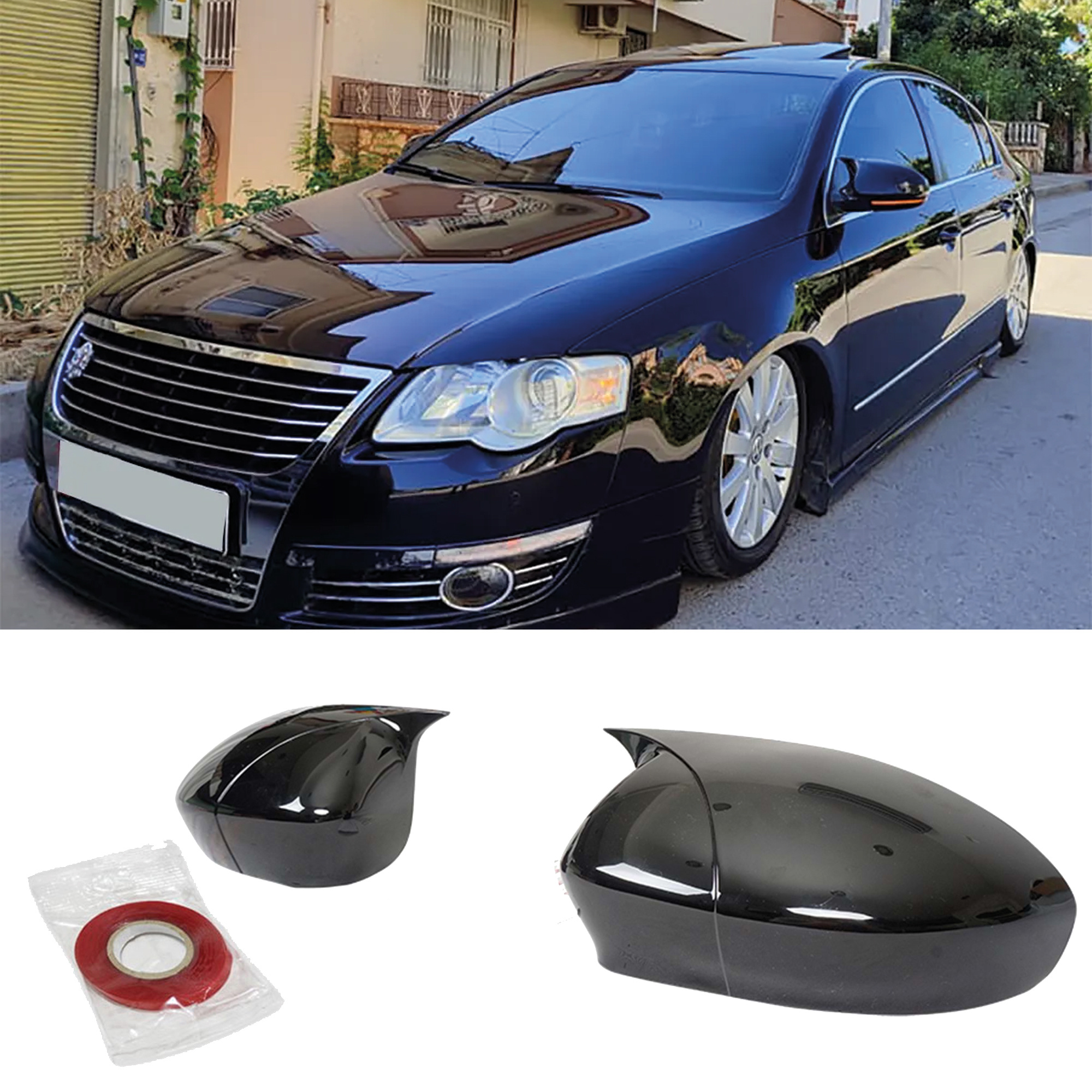 TEMU Spiegelscherm voor VW Volkswagen Passat B6 2005-2010 Accessoire BAT MODEL Spiegelscherm Scherm Schelp Cap