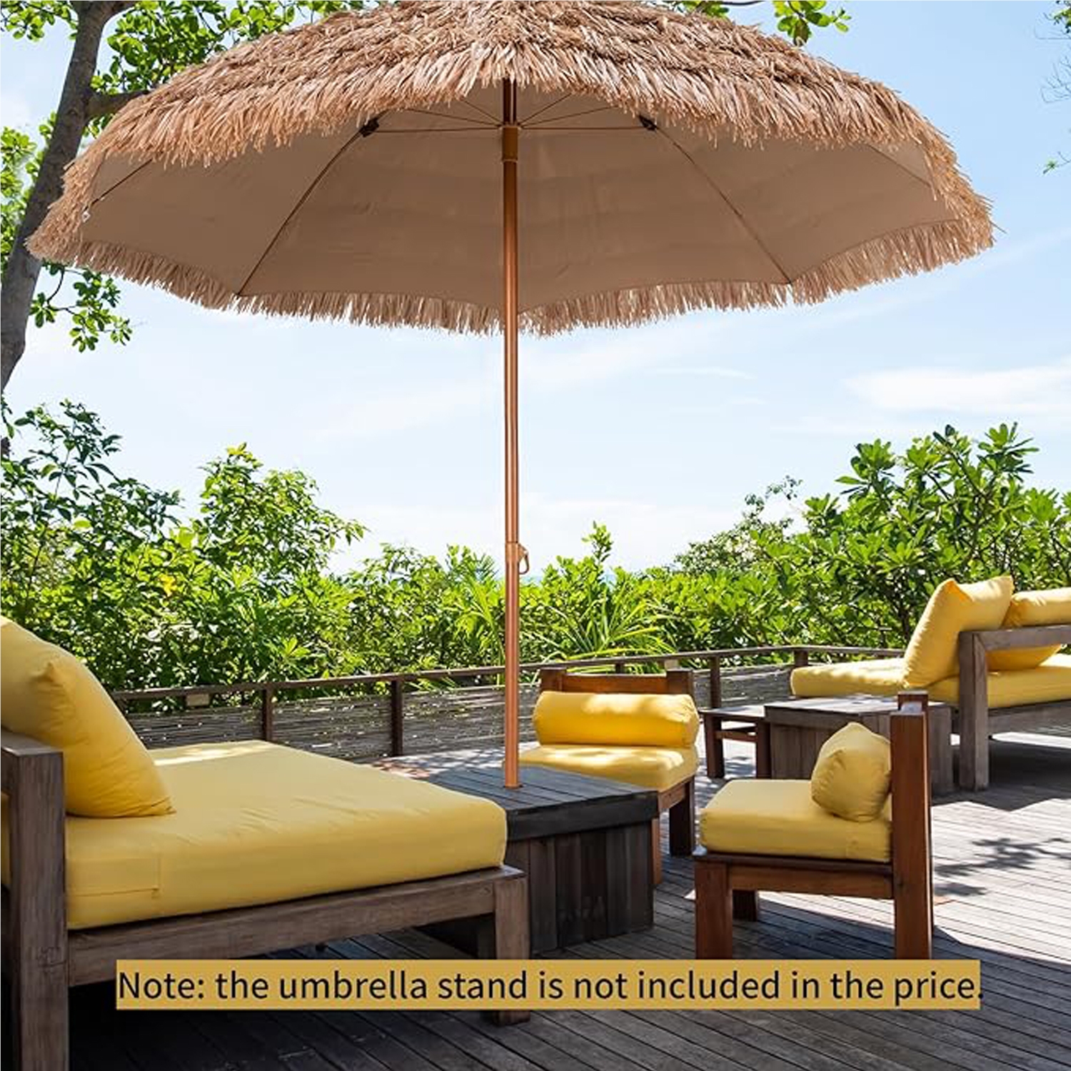 Image of Hawaii Parasol, Rice Straw Beach Umbrella, Raffia Umbrella And Straw Umbrella, Garden Umbrella For Garden
