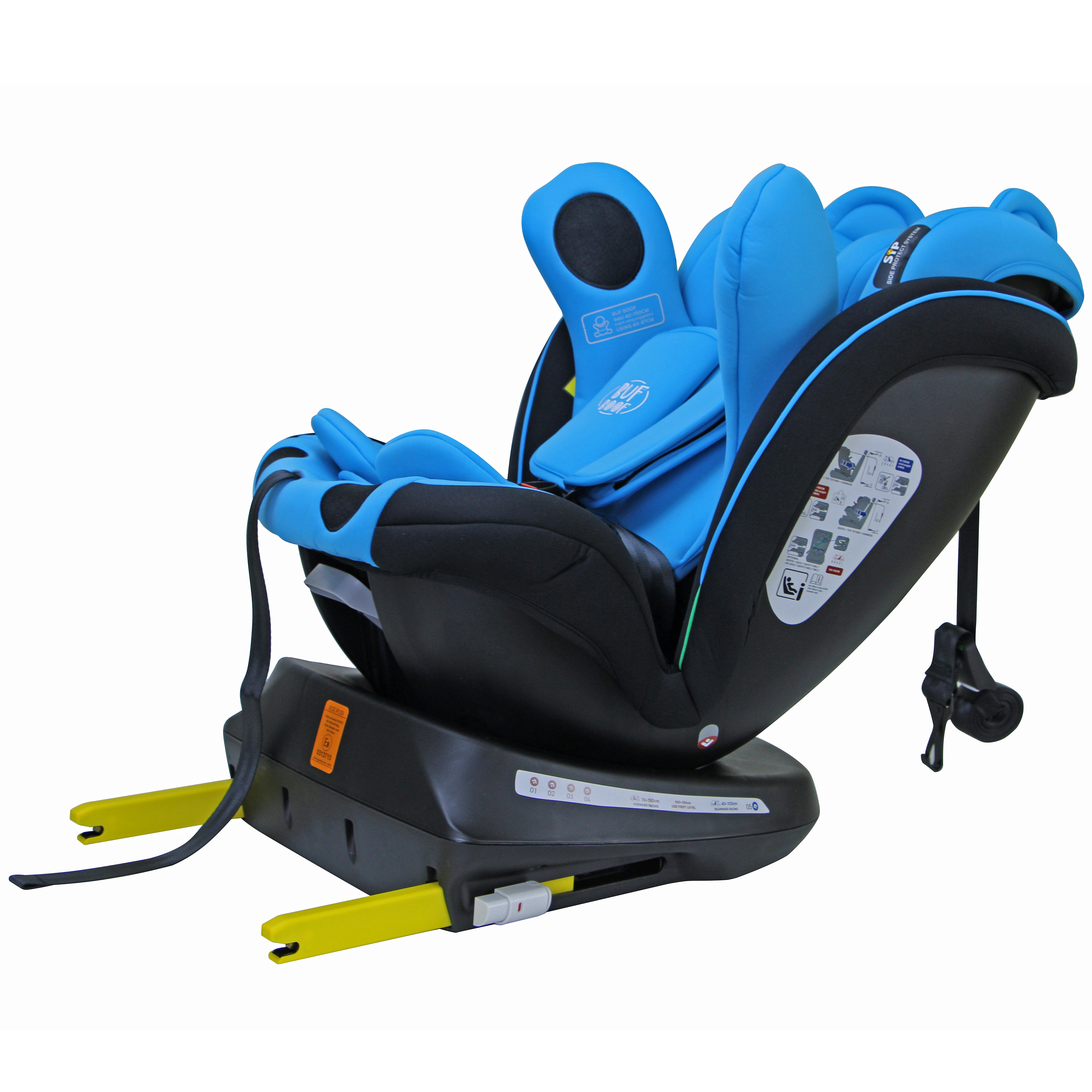 TWT Plus iSize Buf Boof UrsPurple Dječja sjedalica s ISOFIX-om, 360° rotirajuća, gornji pričvrsni remen, 0-36 kg, 40-150 cm