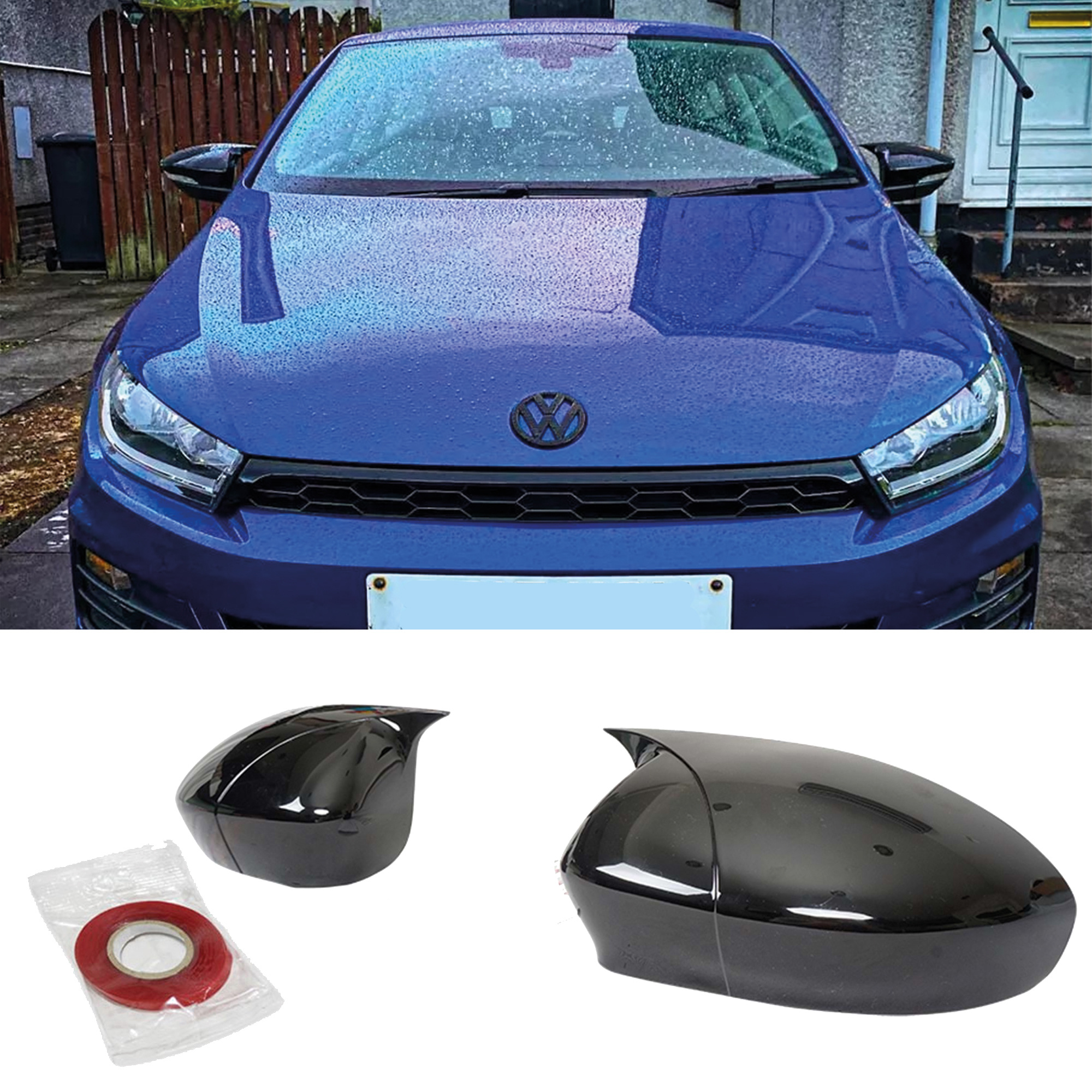 TEMU Coprivara per VW Volkswagen Scirocco MK3 2008-2017 Accessorio Copertura specchio posteriore in BAT