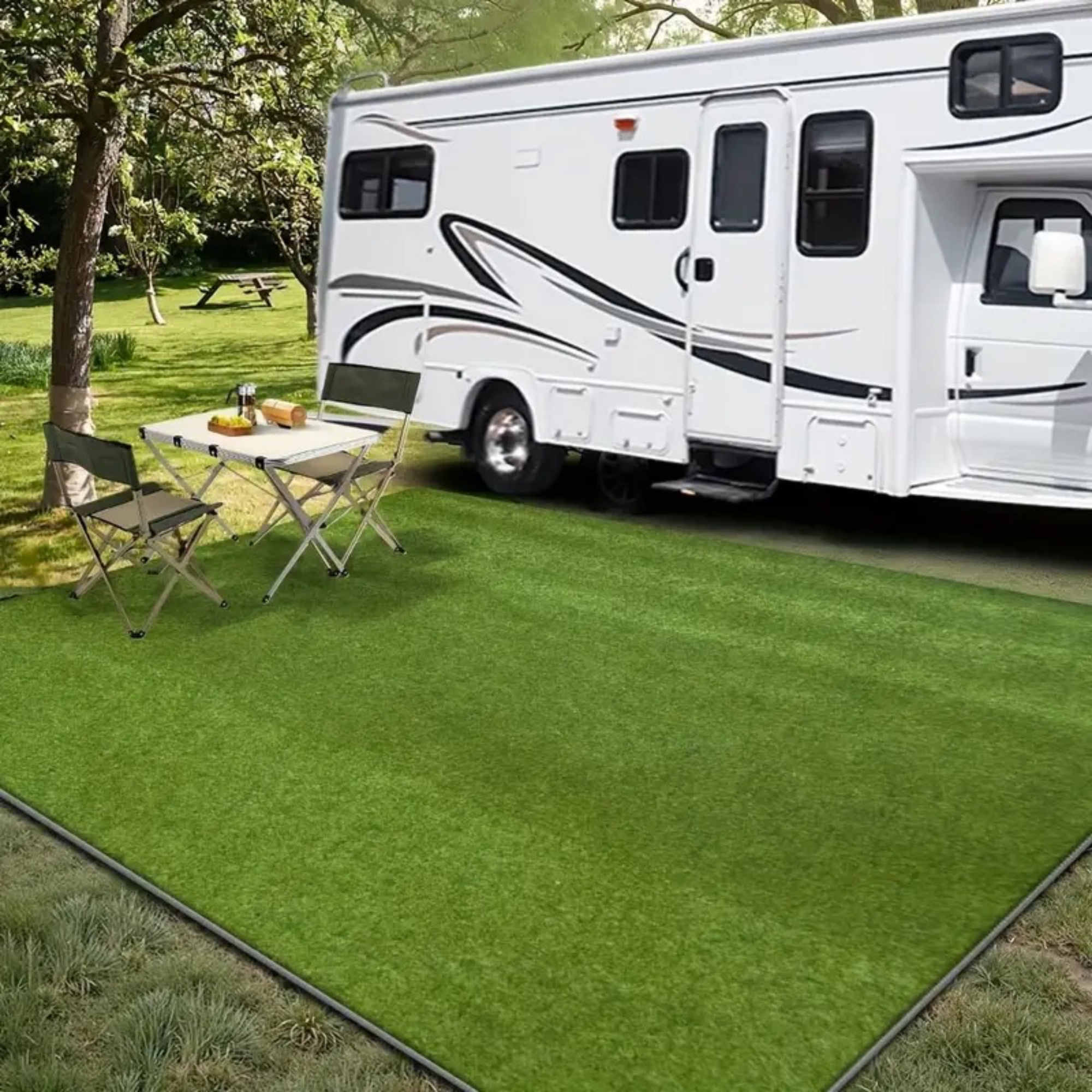 TEMU Césped Artificial de 4mm de , Césped Decorativo, Césped para Patio, Alfombra de Césped | Uso Indoor y Outdoor, 850g/m², Impermeable, Resistente