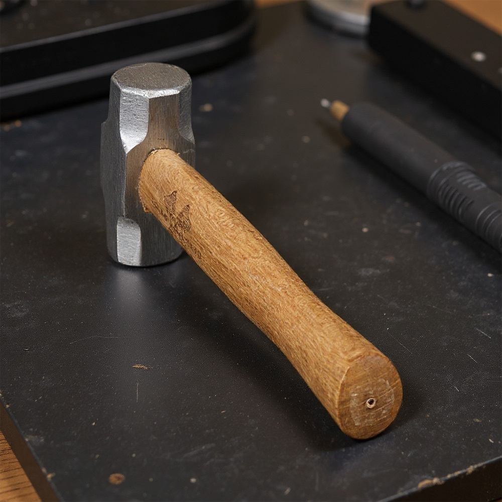 TEMU 1pc Heavy-duty Octagonal Hammer, Integrated Solid High Carbon Steel, Multifunctional Durable Nail Hammer With Ergonomic Wooden Handle For Office