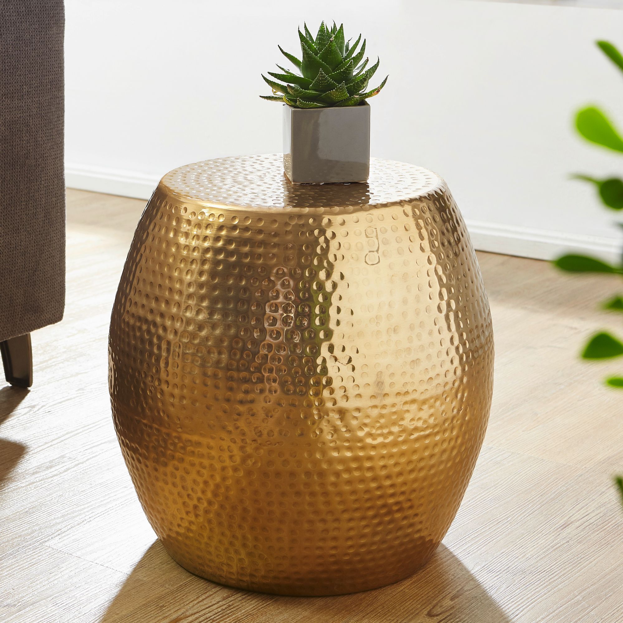 Side Table 42 X 42 X 42 Cm Aluminum Decorative Table Oriental Round, Modern Metal Designer Console Table, Narrow Console Table, Small Console Table