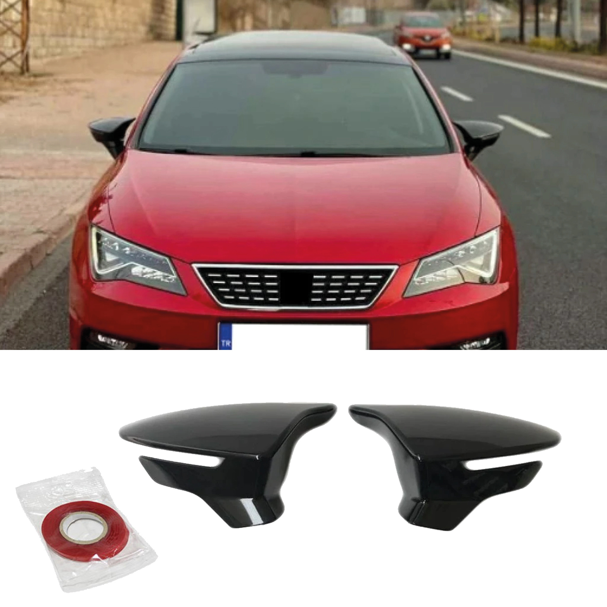 TEMU Mirror Cover For Mk3 Mk3.5 5f St Fr 2012-2020 Accessory Bat Model Rearview Mirror Cover Shell Cap