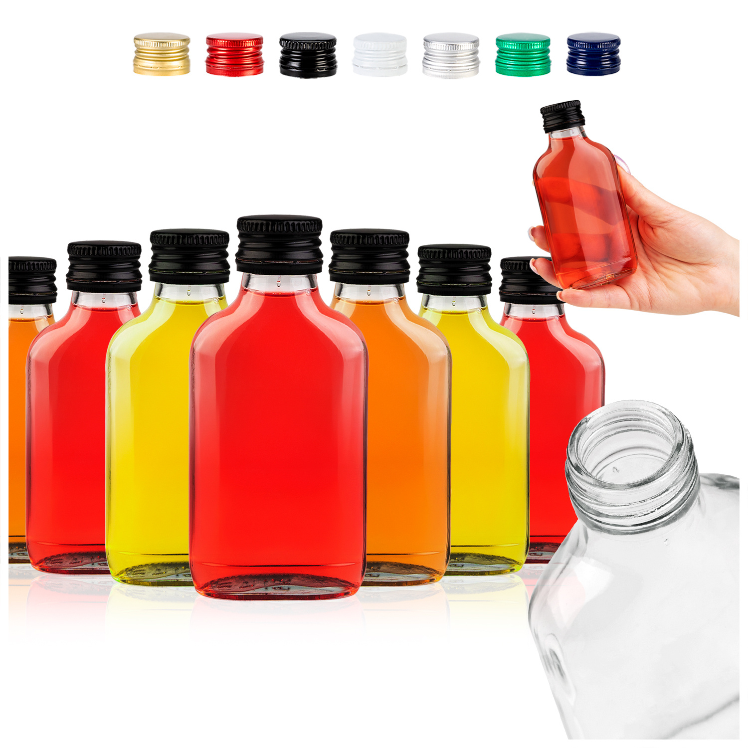E-shop Elegante Glasflaschen für Liköre, , , Hochzeiten und hausgemachte Spirituosen – Schlanke, praktische Design mit dickem Glas und inklusive