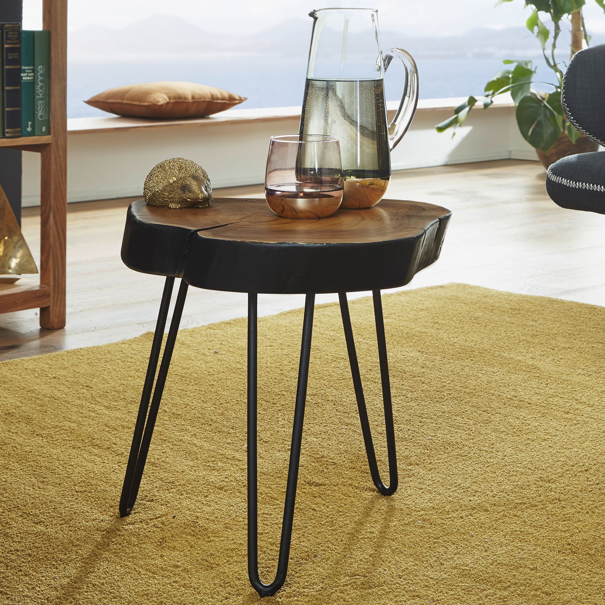 Solid Wood Side Table, 35 X 35 Cm