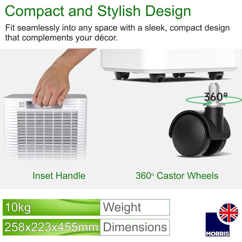 Morris 12L Dehumidifier for Mould and Moisture Extraction