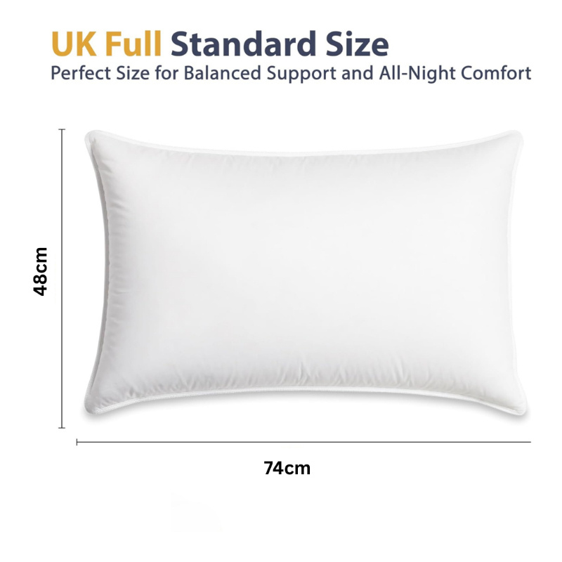 ELAFY Feather & Down Pillow Luxury Hotel Quality Duck Feather & Down Pillows Cover 100% Microfiber Extra Filled for Deep Sleep Comfort PACK of 1, 2 Size 48x74cm