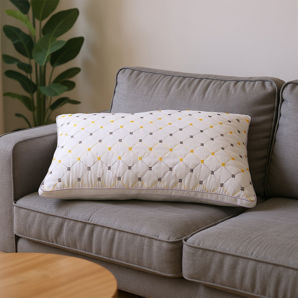 2PCS Luxury Starry White Pillow Inserts 74x48cm - Double-Edged Design with Ultra-Soft Microfiber & Firm Support, Hotel Quality Cooling Polyester Fill for Bed/Sofa