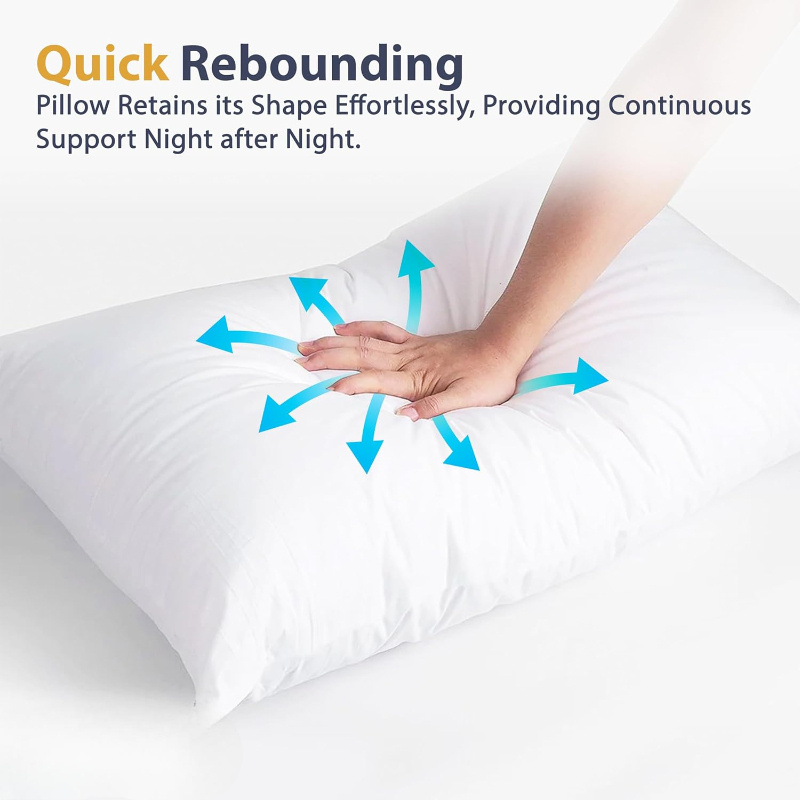 ELAFY Feather & Down Pillow Luxury Hotel Quality Duck Feather & Down Pillows Cover 100% Microfiber Extra Filled for Deep Sleep Comfort PACK of 1, 2 Size 48x74cm