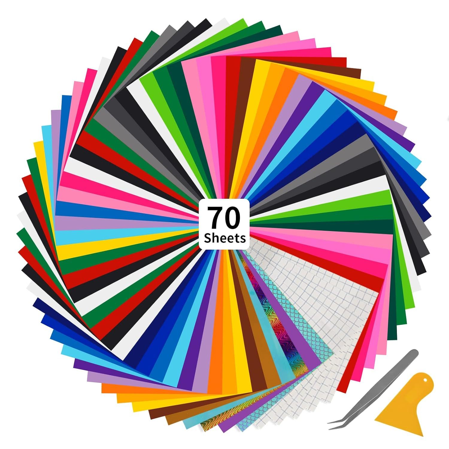 E-shop Plotter-Film, Vinyl, 70 Stück, Selbstklebender Plotter-Film, 30 X 25 Cm, 65 Plotter-Filme, Glitzer + 5 Übertragungsfilme, Vinyl-Film Für Glas,