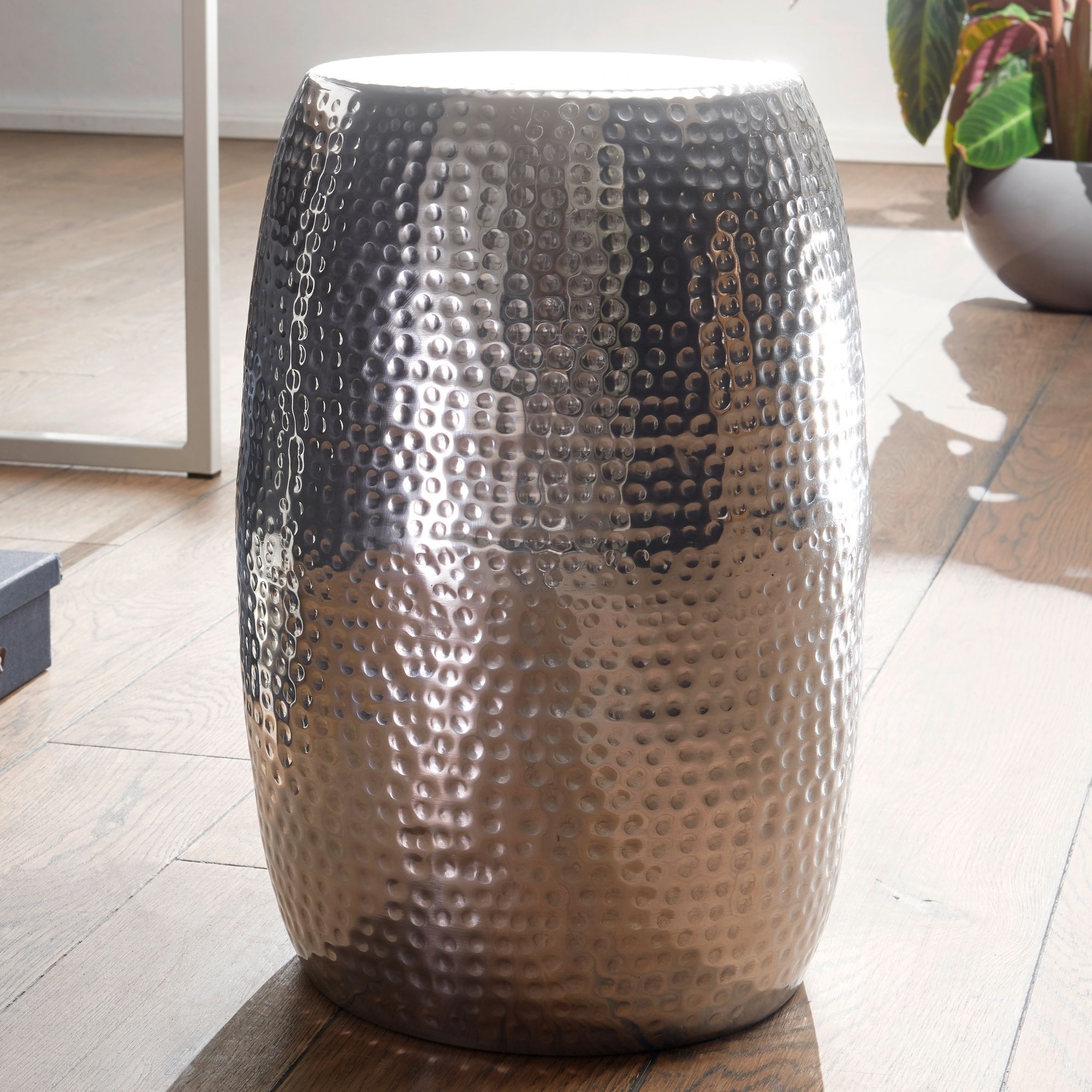 Side Table 30 X 49.5 X 30 Cm Aluminum Decorative Table Oriental Round, Small Side Table, Designer Metal Modern Console Table, Narrow Console Table