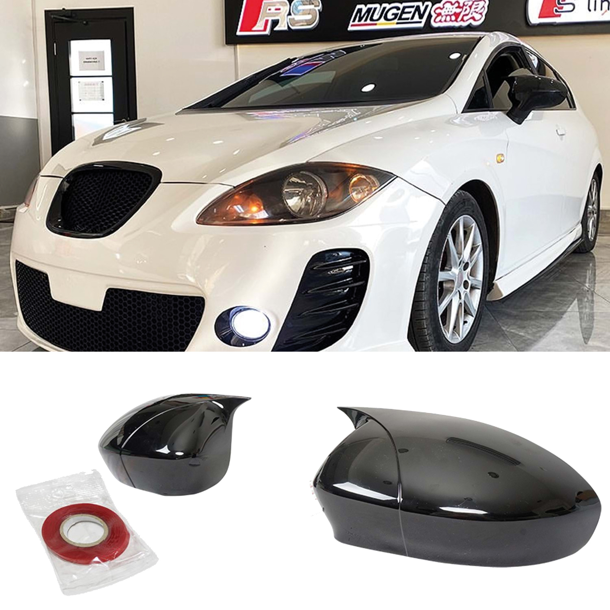 TEMU Cache de Rétroviseur pour MK2 MK2.5 FL 2005-2008 / 2009-2012 Accessoire Coque de Rétroviseur Noir Brillant Modèle BAT