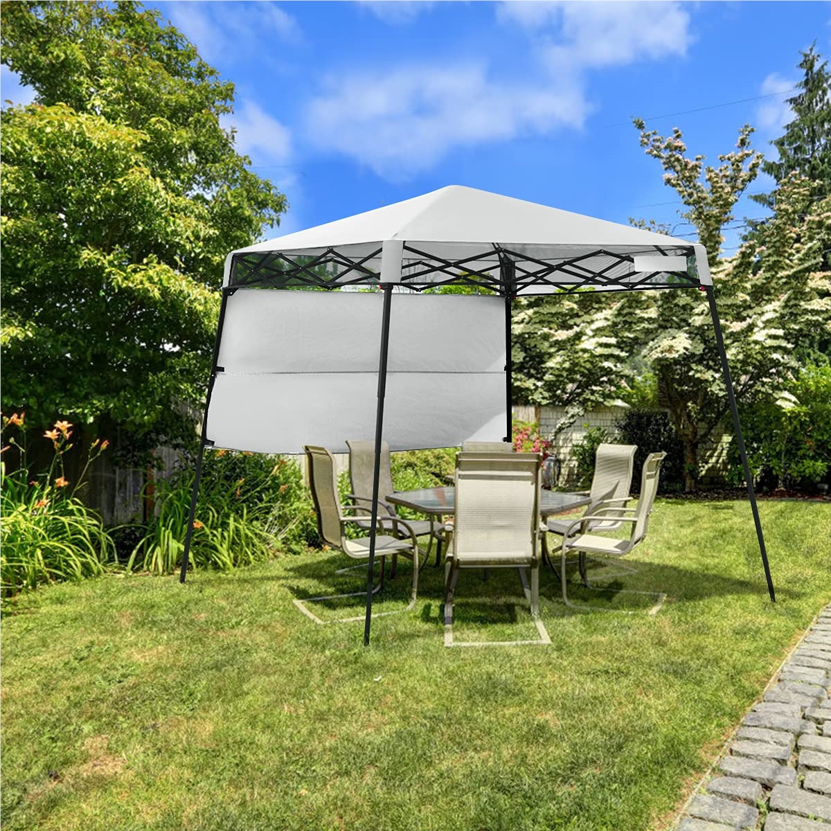 Image of M, Collapsible With Adjustable Height, Waterproof & Sun Protection Party Tent Garden Tent With Bag, Garden For Outdoor, Garden, Party, Camping, Barbecue (white)