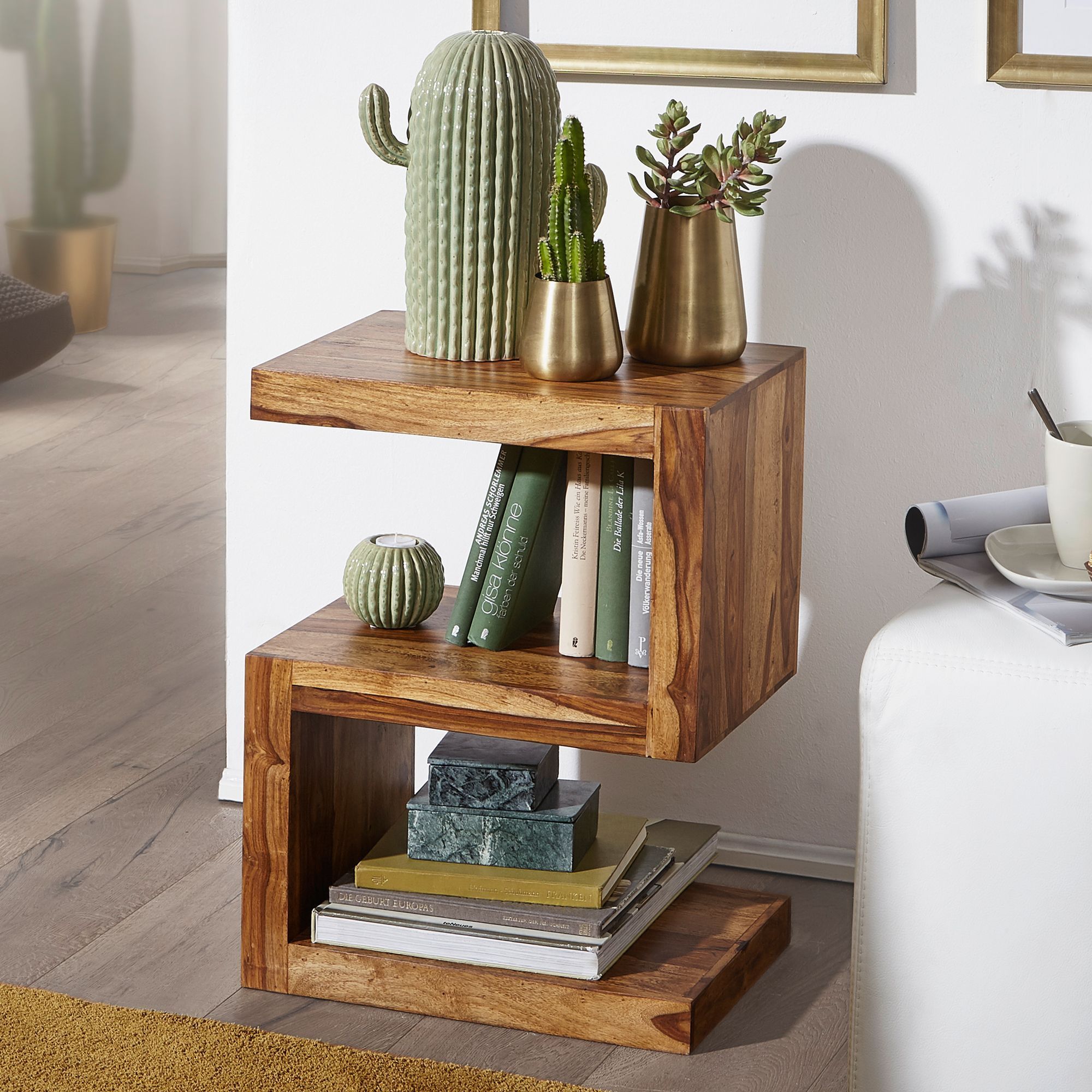 Solid Wood Side Table, 60cm High, Living Room Table, Country-style Coffee Table, Color Selectable