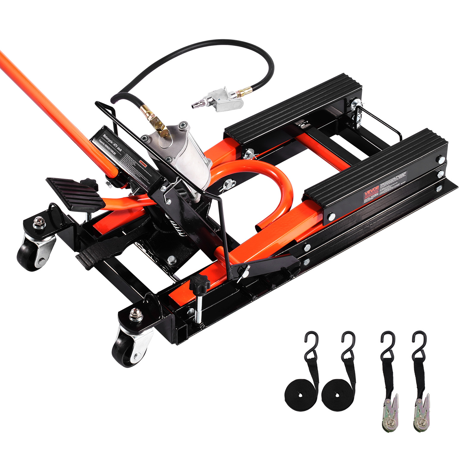 TEMU 1500lbs Hydraulic & Pneumatic Motorcycle Jack Lift Hoist Stand Bike 2-caster