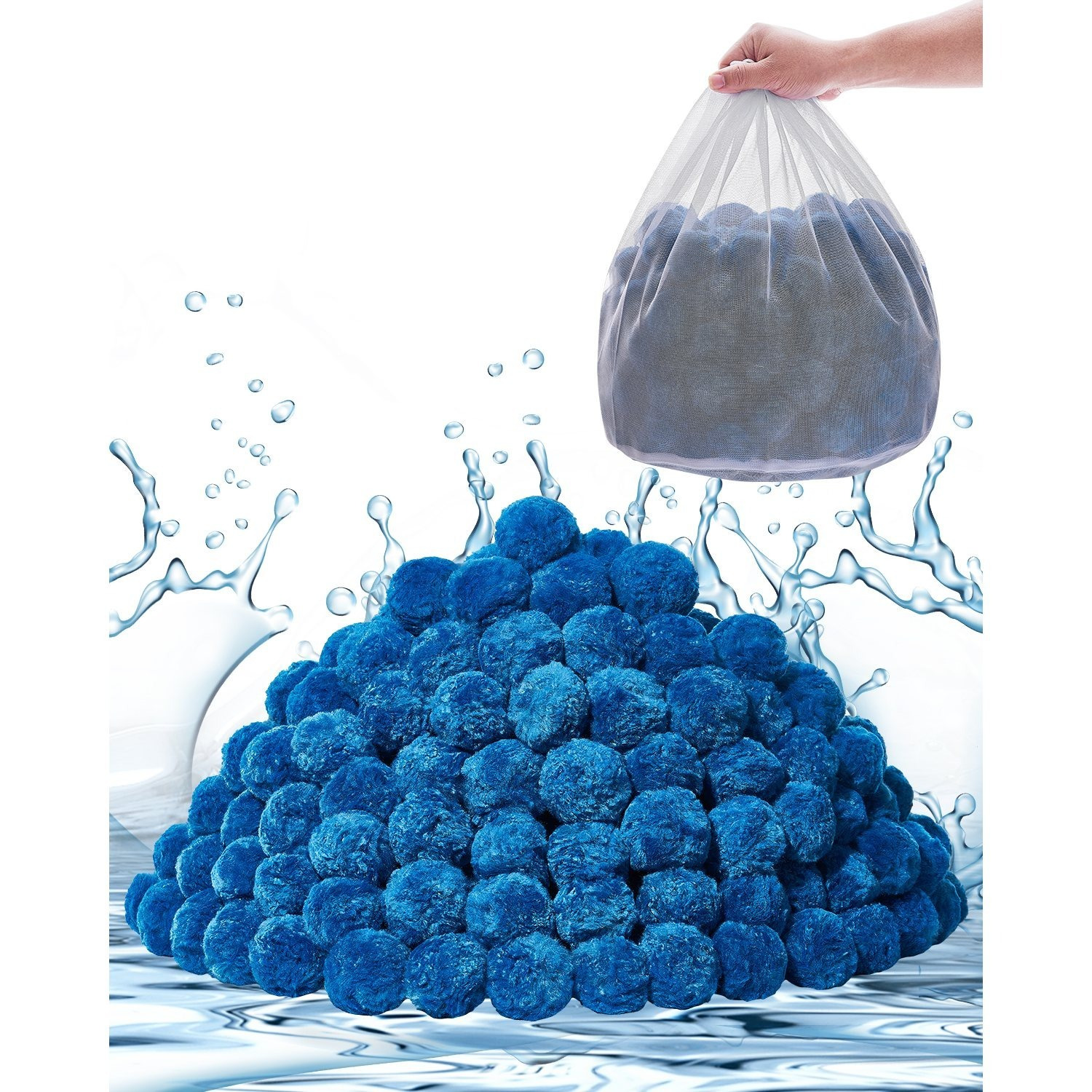 Pool Filter Balls For Sand Filter Pump Swimming Pool 4 Lbs Reusable Blue