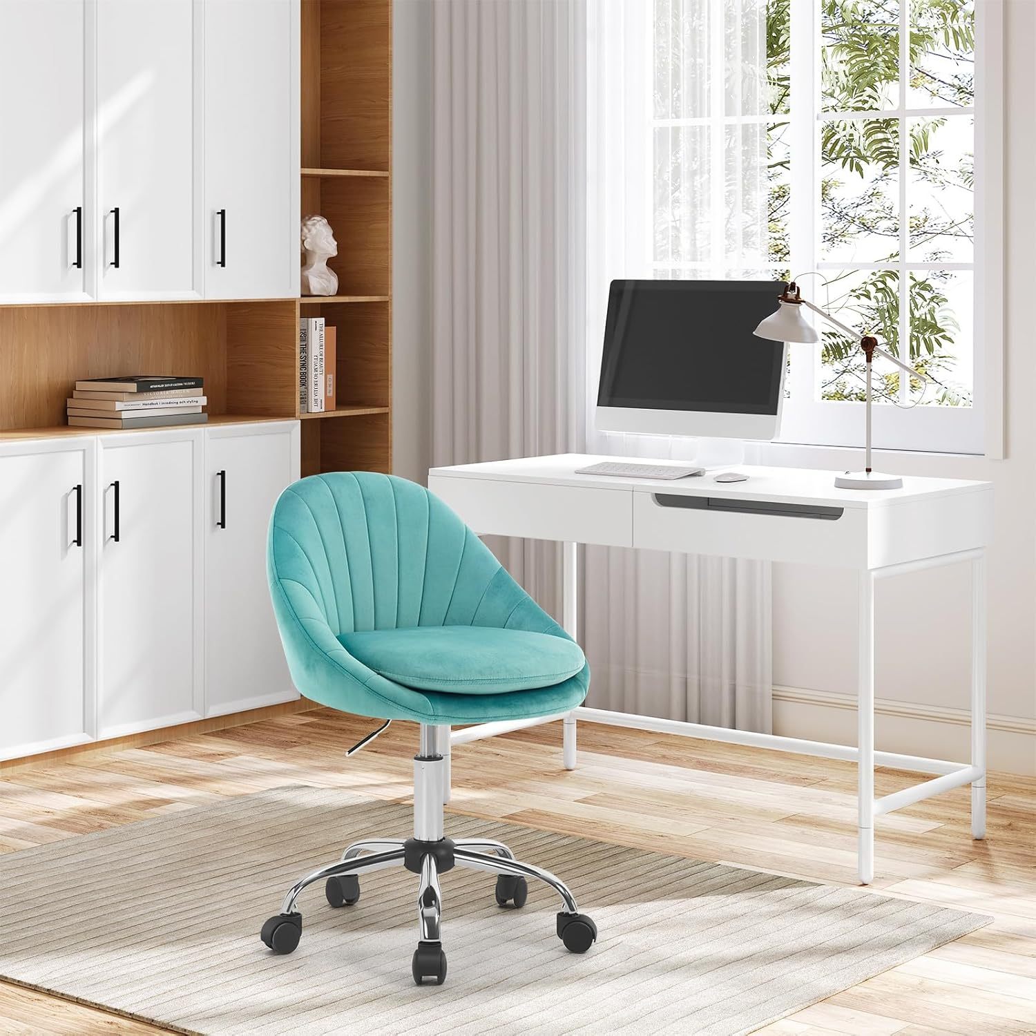 Adjustable Height Swivel Office Stool With Wheels, Rolling Back Task Chair For Modern Home Office Environment, Adjustable Office Stool | Furniture | Functional Design, Office Chair