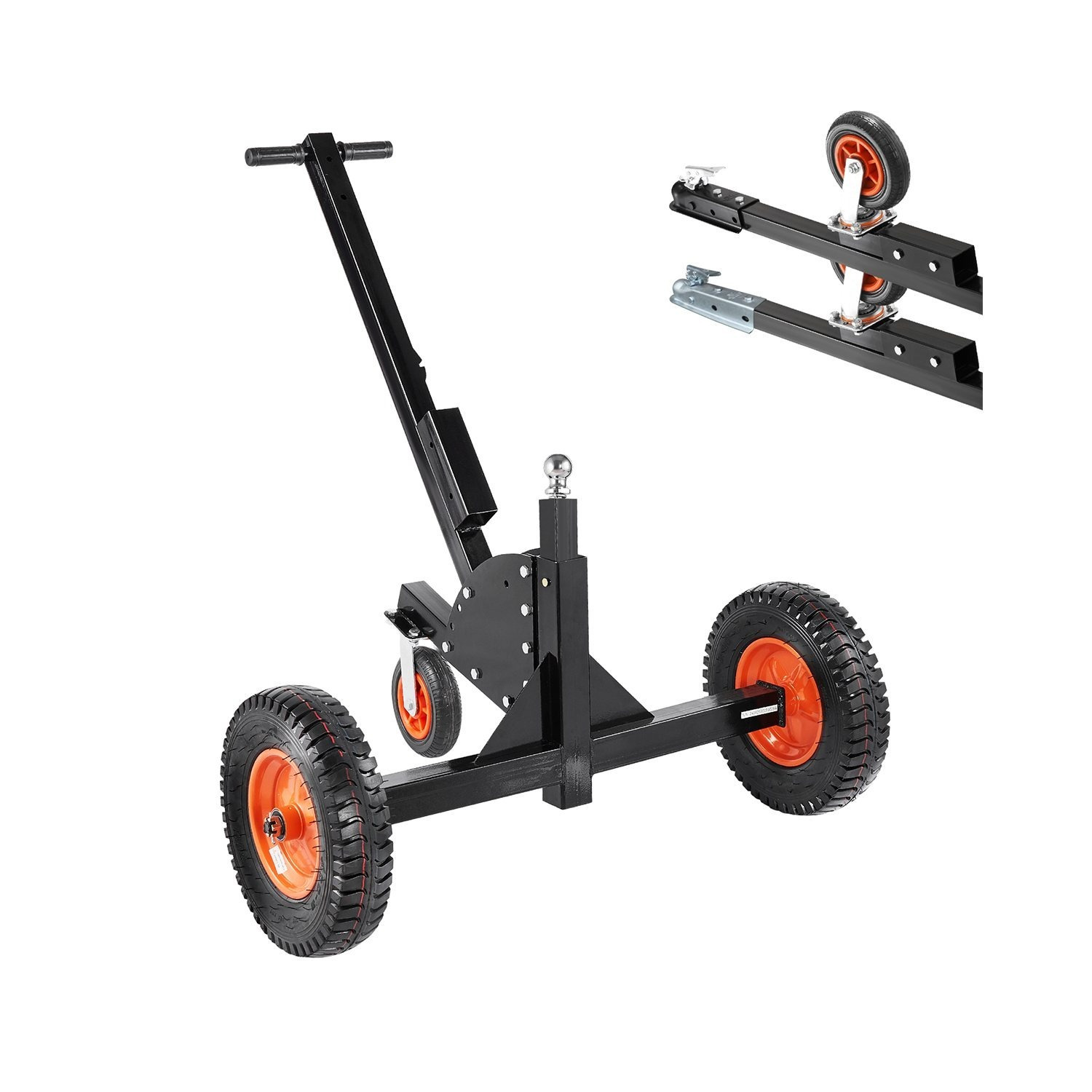Image of Vevor 1500lbs 2-in-1 Trailer Dolly 22 And 26 In Adjustable Height 2in Ball With Caster