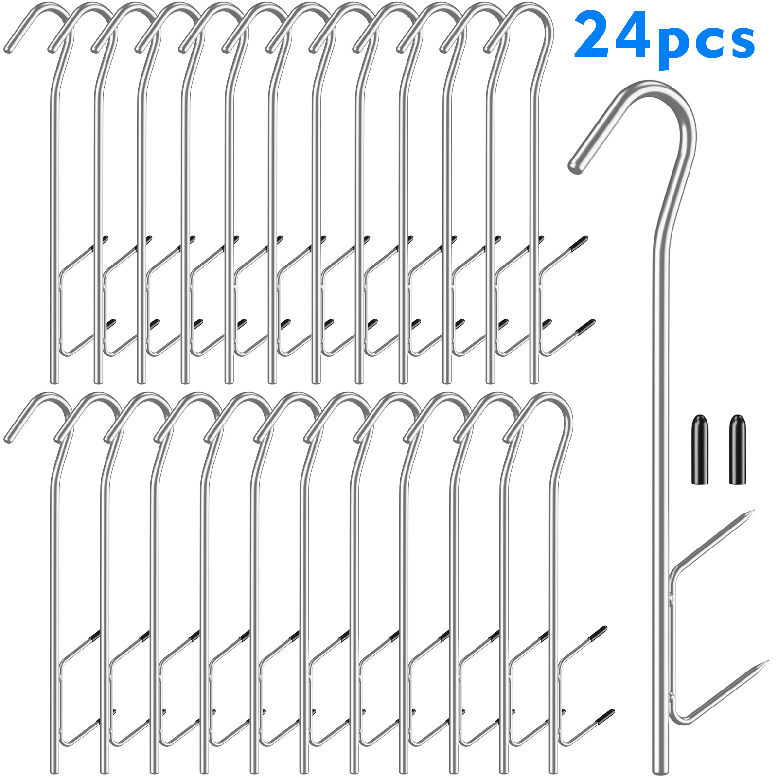 TEMU Set Of 24 Stainless Steel Smoking Hooks (21 Cm) – Ideal For Hanging Fish, Sausages & Meats In Smokers
