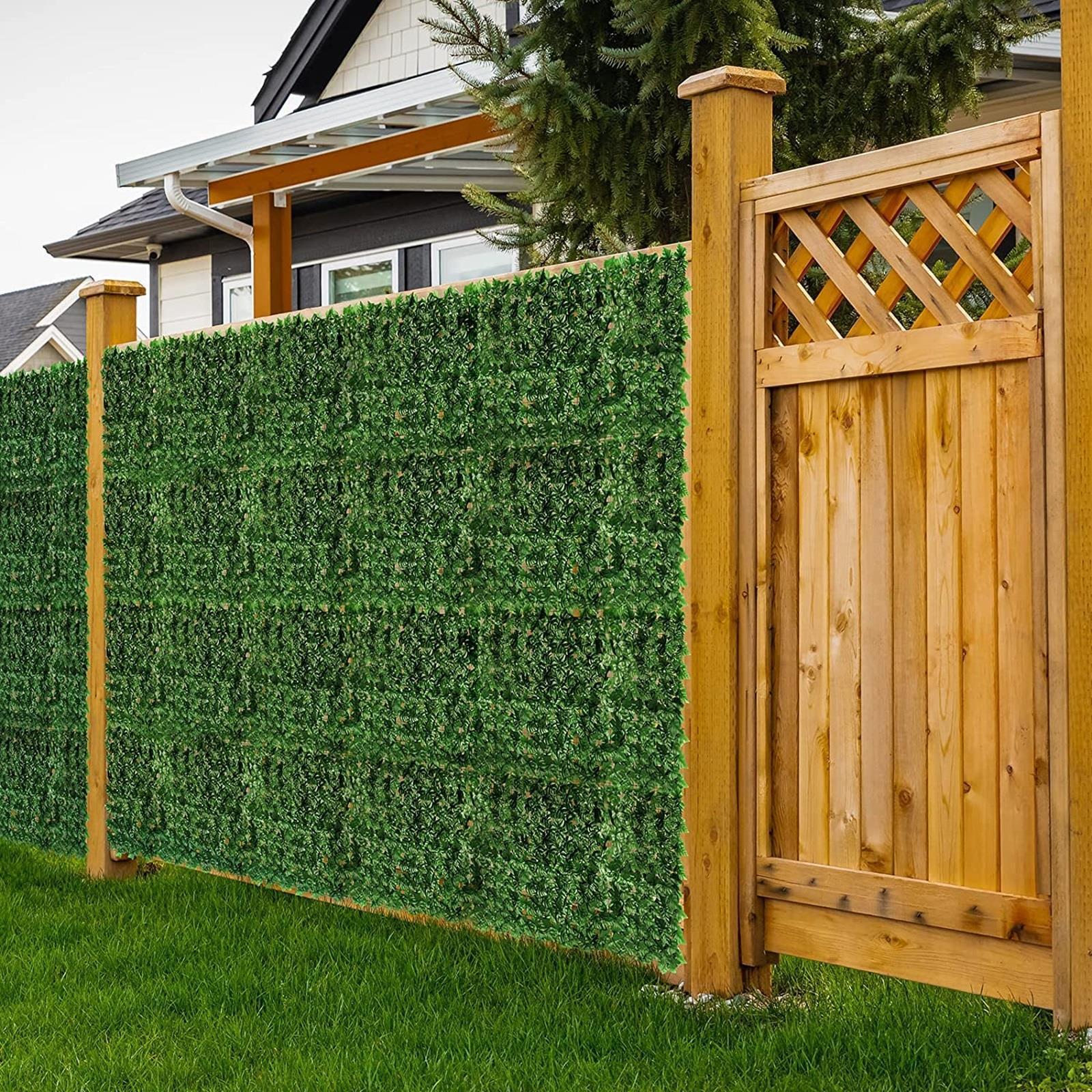 Gr8 Garden Artificial 3M Hedge Ivy Leaf Garden Fence Wall Privacy Screening in Green