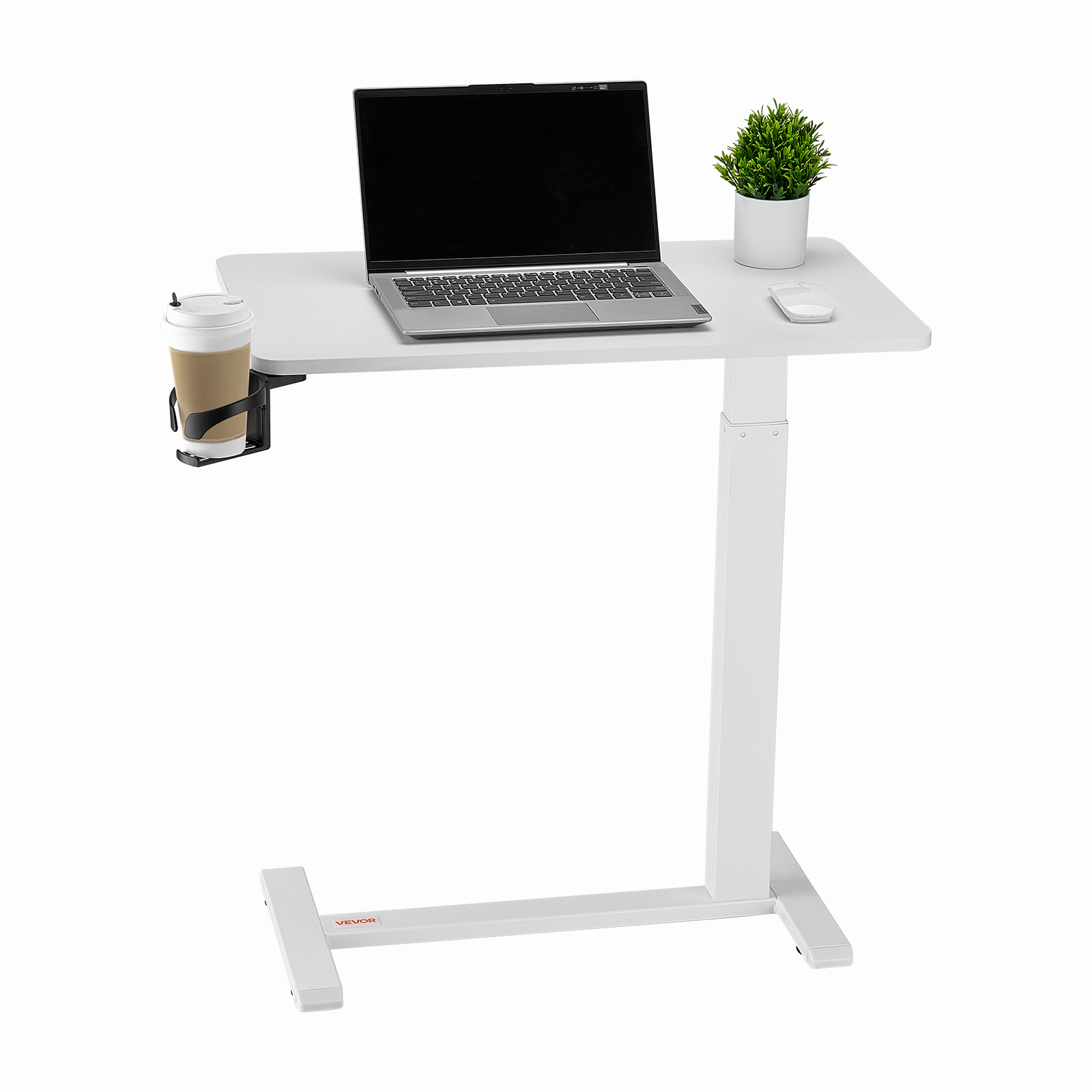 TEMU VEVOR Mesa de Cama, Mesa de Cama Móvil con 4 Ruedas Ocultas, Escritorio de Ordenador Portátil Rodante Ajustable con Portavasos, Escritorio de