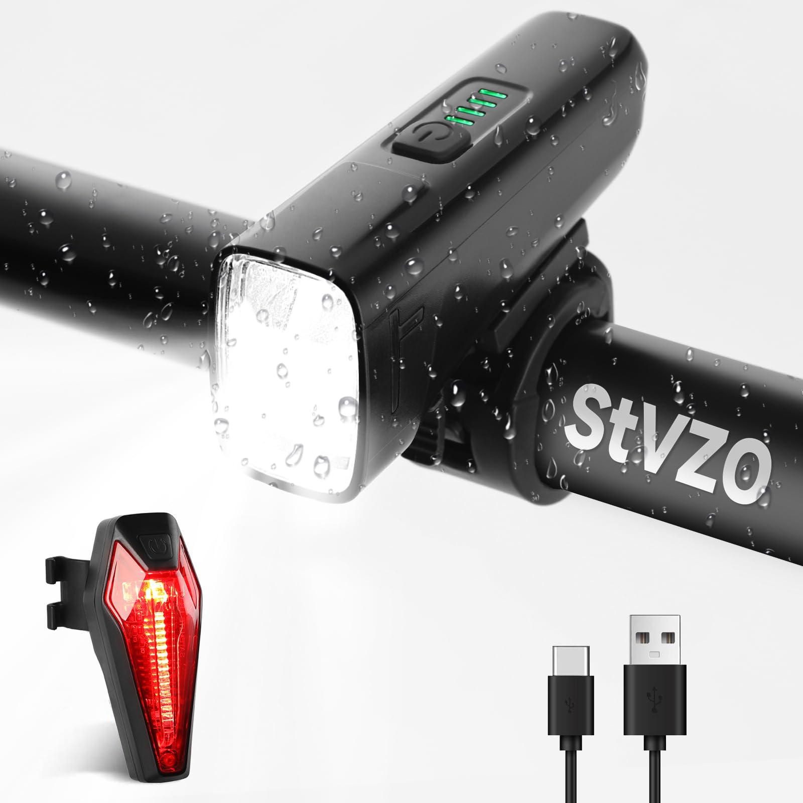 TEMU Led Bike Light Set Usb Rechargeable 60lux | Bike Light Approved | Bike Lighting Set Consisting Of Front Light And Rear Light With Brake Light