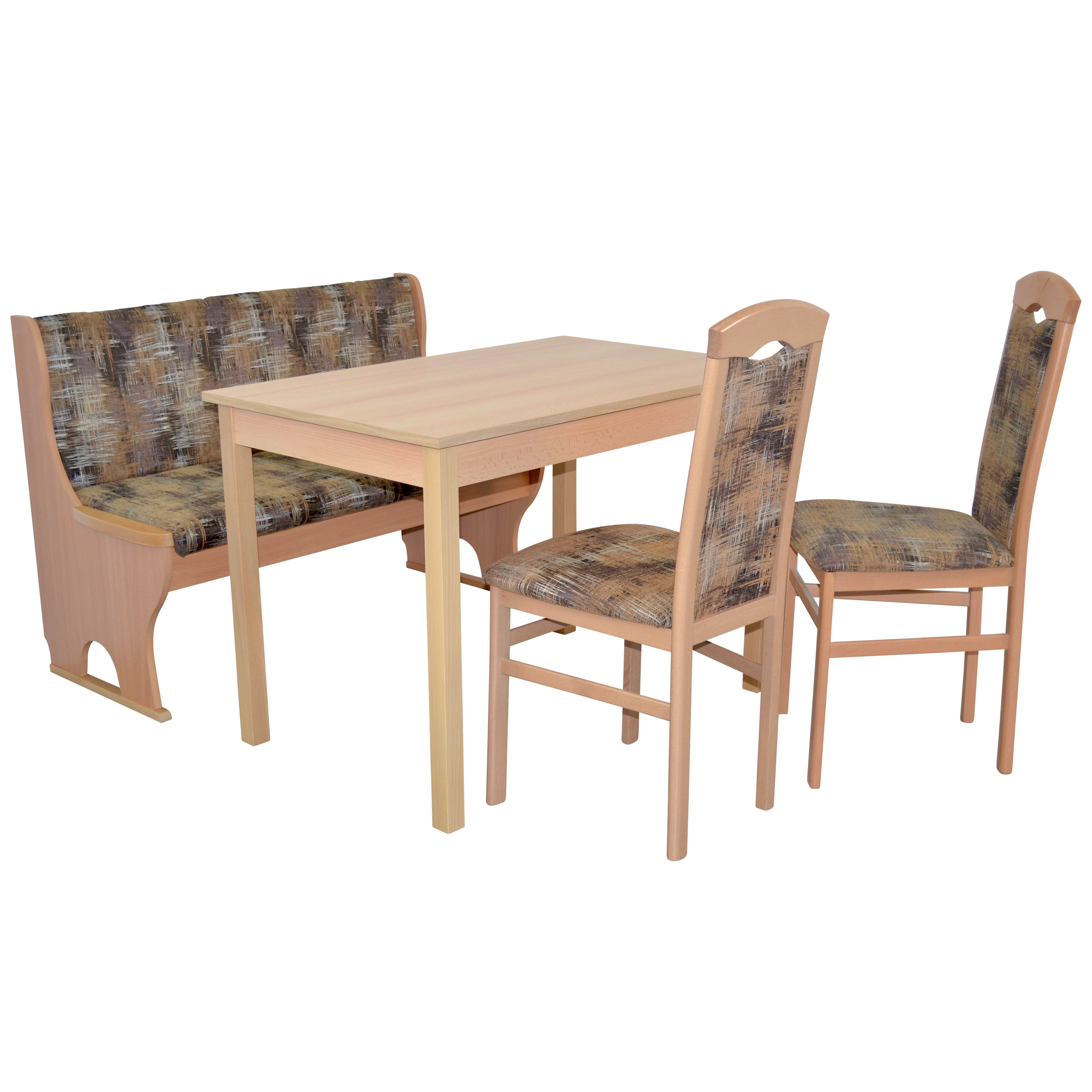4-piece Dining Set In Finish – Bench With Storage, Dining Table & 2 Chairs