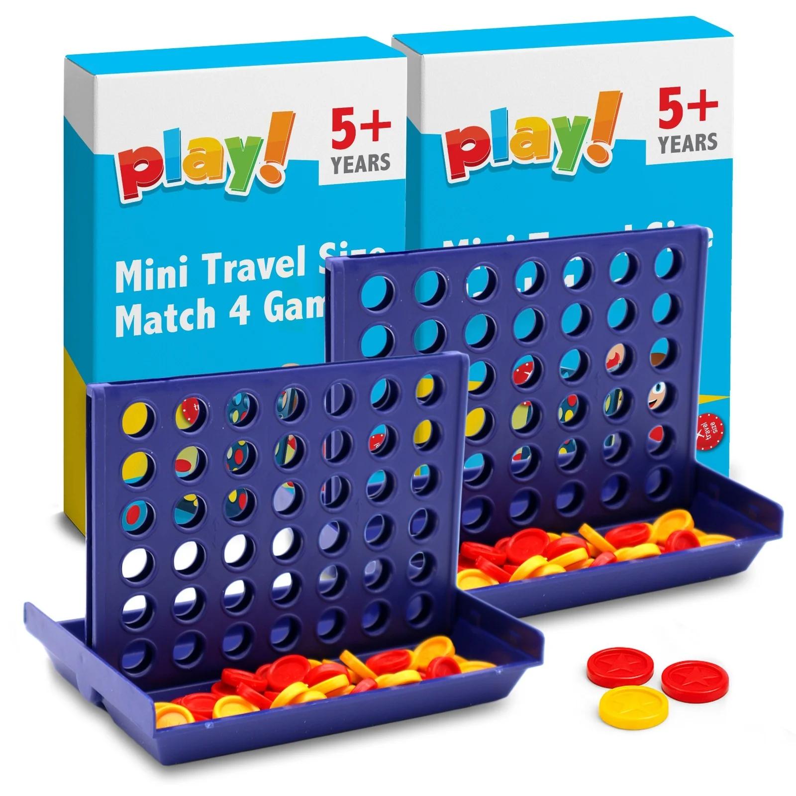 TEMU 1–4 Pack Mini 4 In A Row Game | Compact Game For Kids | Portable 4 In A Row For Holidays, Road Trips & Tabletop Fun | Classic Strategy Game For