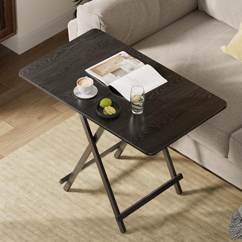 TEMU Dining Table Folding Table Wooden Folding Snack Table For 4-6 People, Rectangle Table For Home Party Dinner Picnic Camping, Garden Table, Space