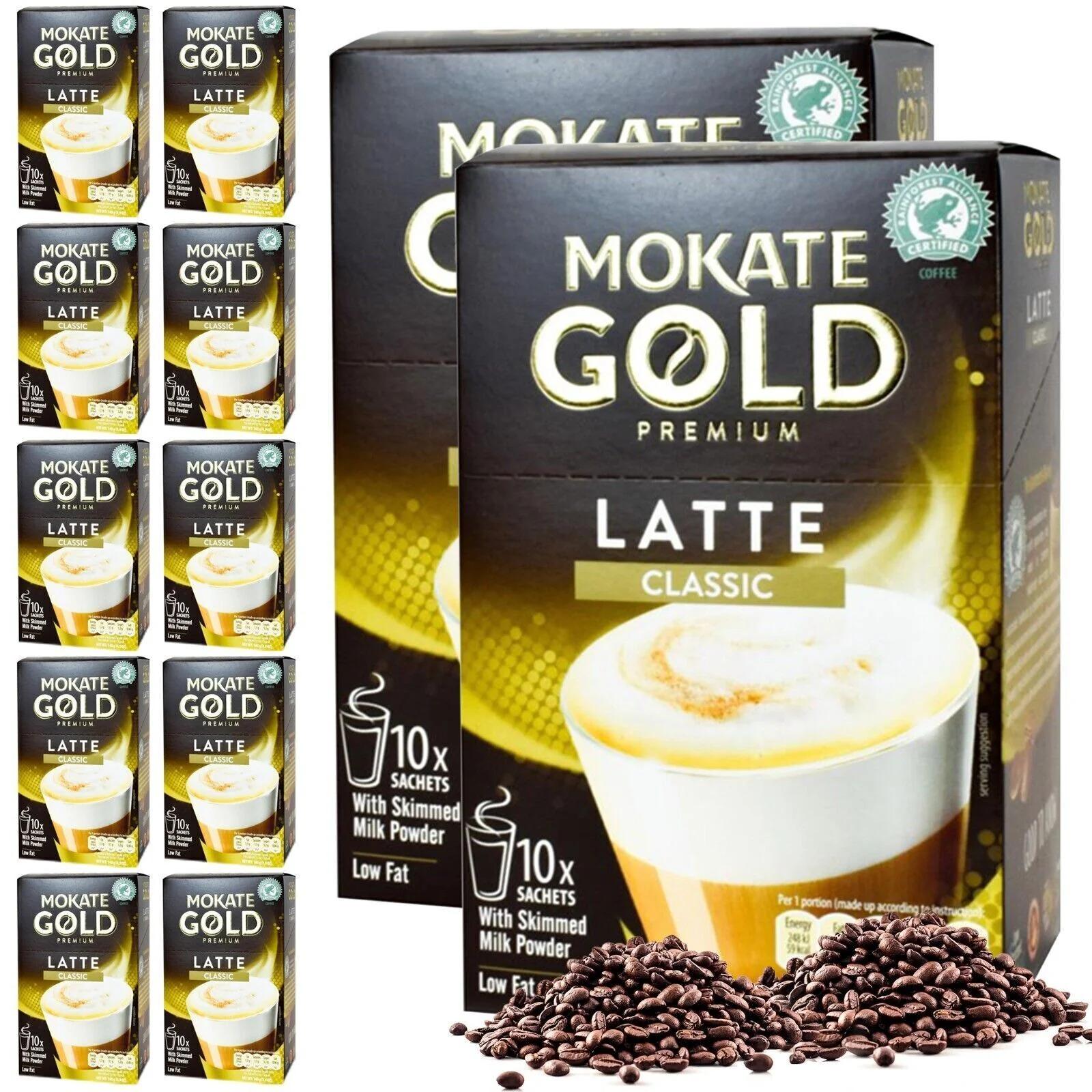 TEMU 60–120 Pack Mokate Gold Latte Coffee Sachets | Classic Latte & Caramel Latte Instant Coffee Sticks | Single-serve Sachets With Creamy Coffee Mix