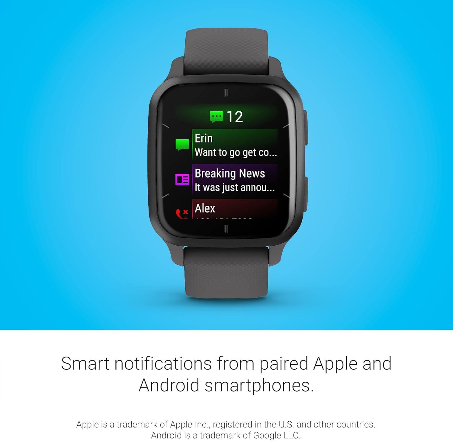 Garmin Venu® Sq 2 GPS Smartwatch, All-Day Health Monitoring, Long-Lasting Battery Life, AMOLED Display, Slate and Shadow Gray