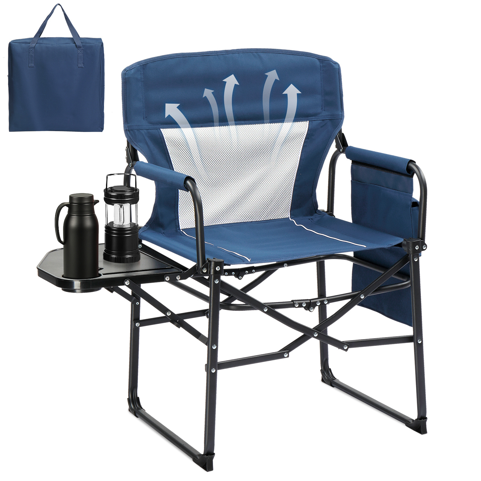 TEMU Bonlo Folding Camping Chair – Lightweight Beach Chair With Cup Holder & Storage Bag – Portable 's Chair For Picnics, Beach, Festivals & ,