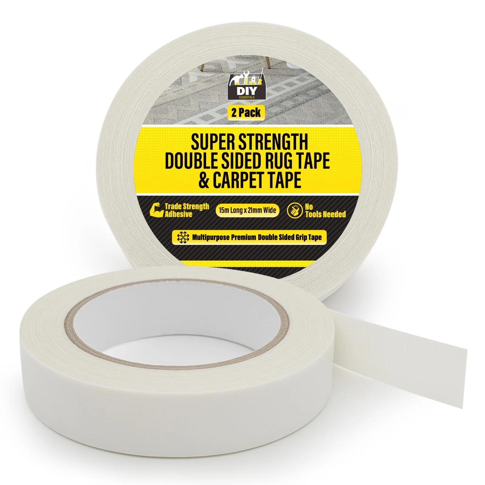 TEMU 2–4 Pack Double Sided Rug Tape | Strong Adhesive Anti Slip Rug Gripper Tape For Carpets, Hardwood, Laminate & Tile | 21mm X 15m Heavy-duty Rug
