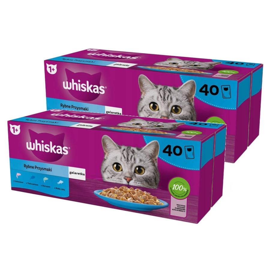 TEMU 2x Whiskas Wet Cat Food With Fish Delicacies , 40x85 G