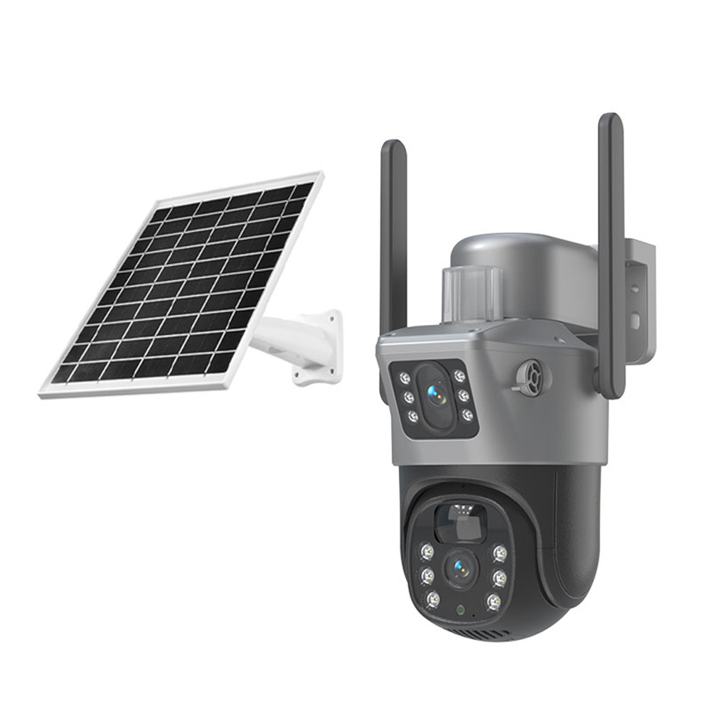 TEMU Wireless Solar Security Camera, Wifi Camera, Smart Camera, Dual Camera Security Camera, Pir Detection, Cctv Surveillance Camera, Rechargeable