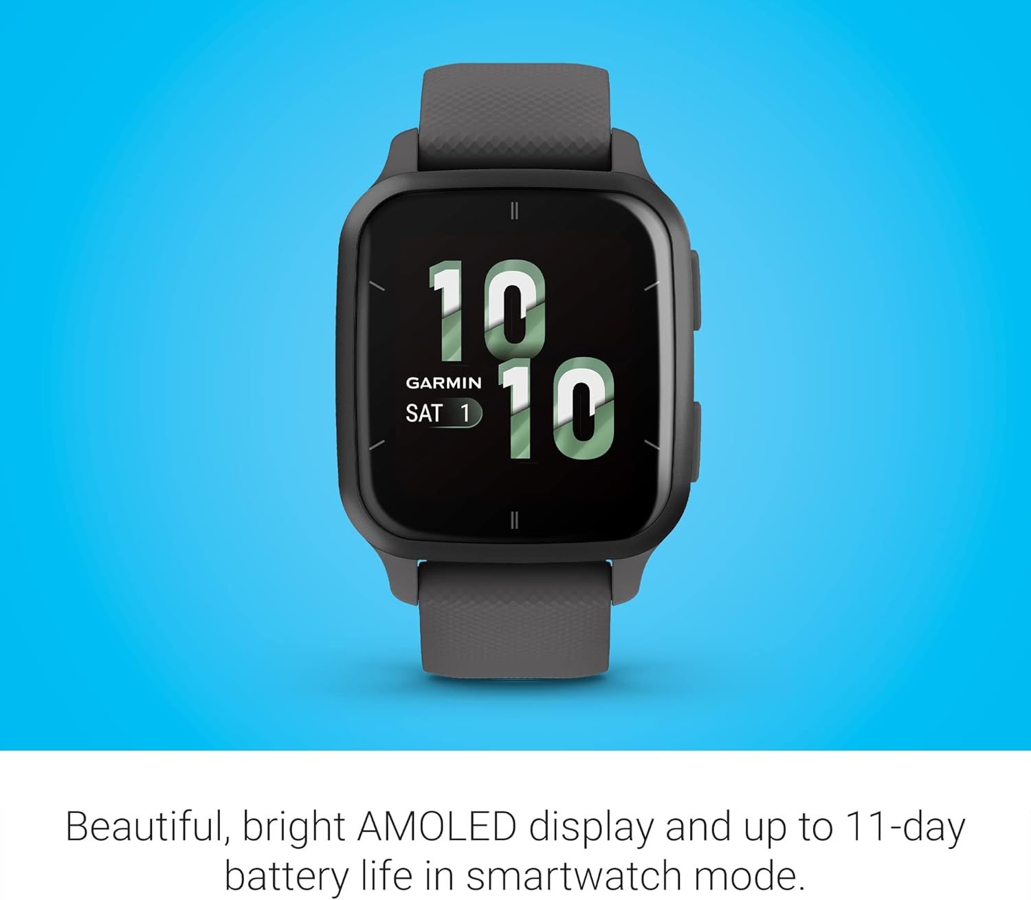 Garmin Venu® Sq 2 GPS Smartwatch, All-Day Health Monitoring, Long-Lasting Battery Life, AMOLED Display, Slate and Shadow Gray