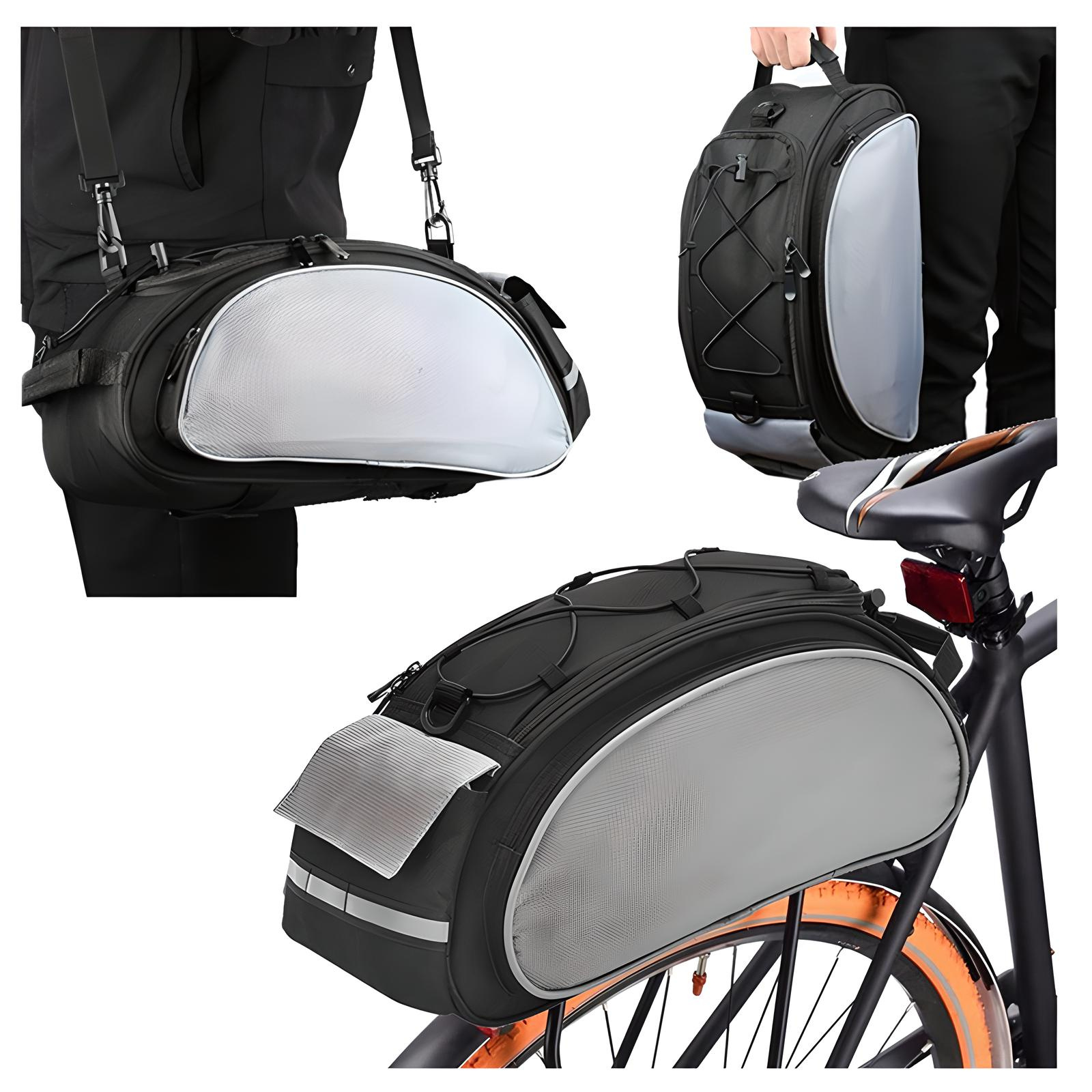 Durable Large Bike Pannier Bag Trunk Luggage Case With 13l Shoulder Strap + Belt