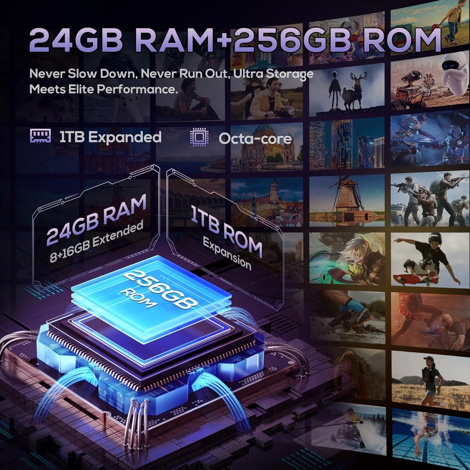 OUKITEL C60 PRO Android 15 Mobile Phones (307g)-10000mAh Battery, 24GB+256GB/1TB, 6.88