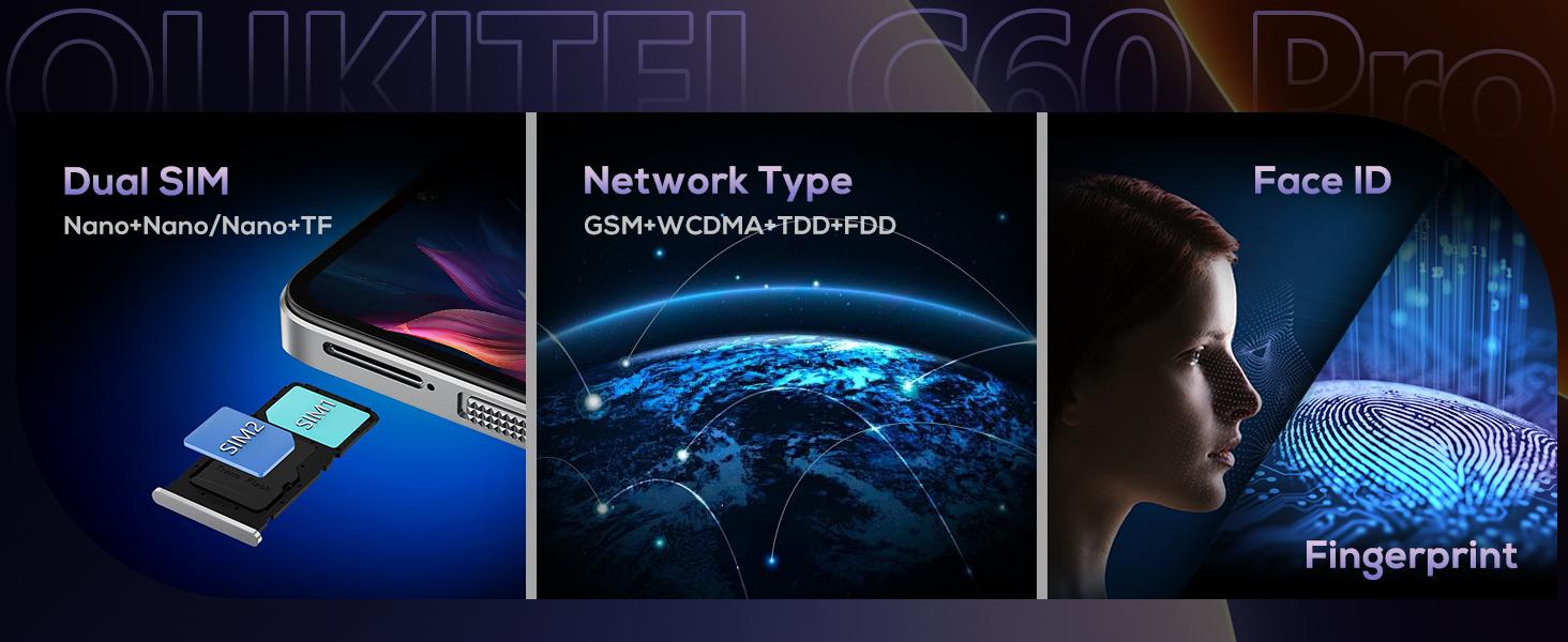 OUKITEL C60 PRO Android 15 Mobile Phones (307g)-10000mAh Battery, 24GB+256GB/1TB, 6.88