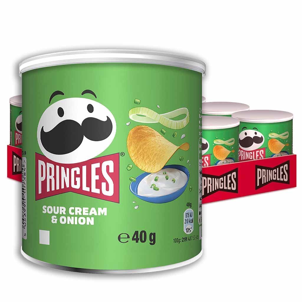12x Pringles Sour Cream & Onion Snacksize At 40g=480g