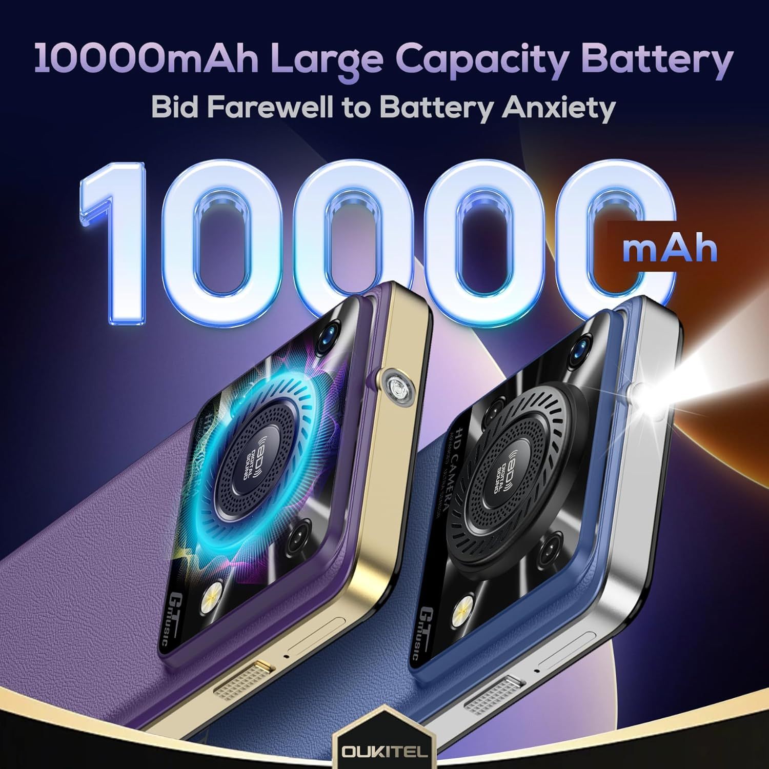 OUKITEL C60 PRO Android 15 Mobile Phones (307g)-10000mAh Battery, 24GB+256GB/1TB, 6.88